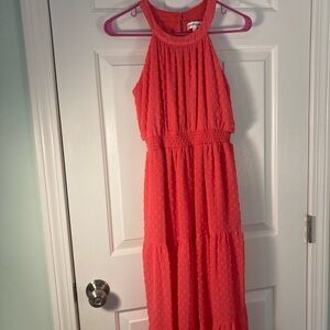 Emerald Sundae Coral Textured Kids Dress